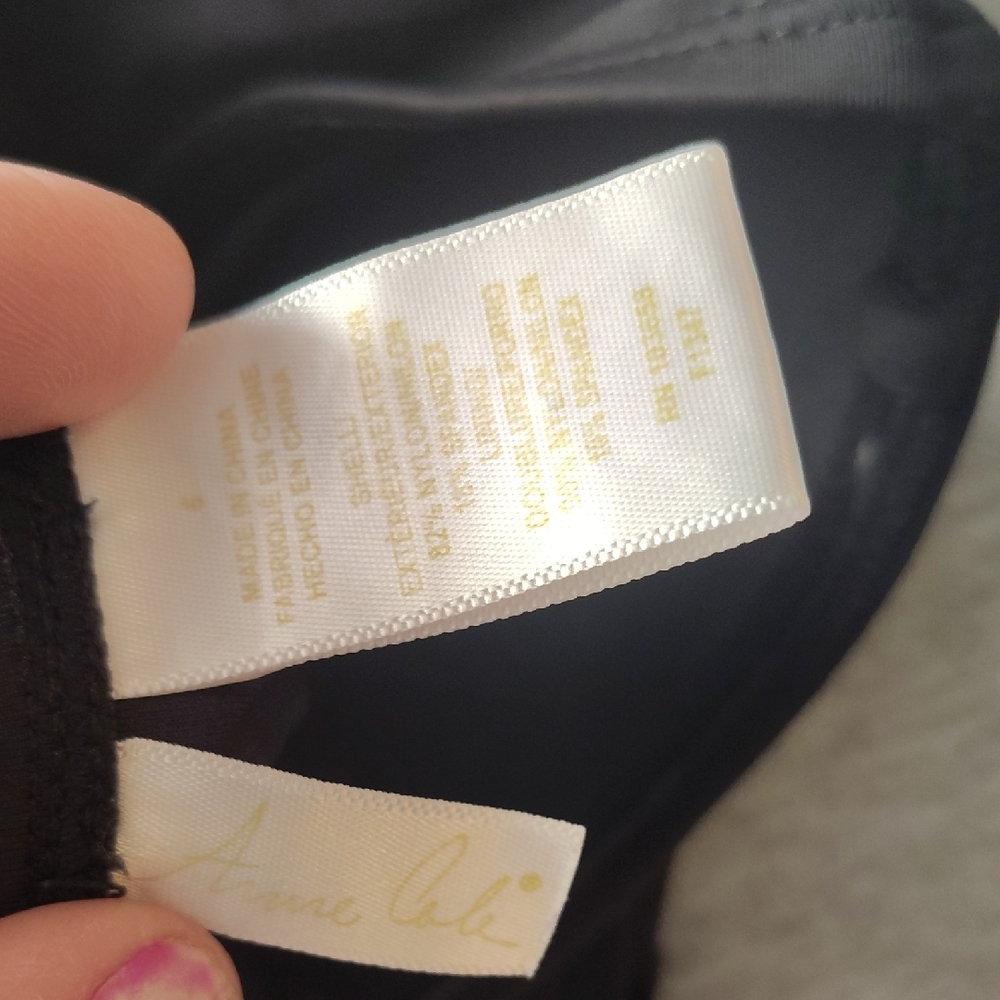 Black Strapless WOMENS ANNE COLE BEAUTIFUL SWIMSUIT SWIMWEAR ONE-PIECE SUIT - Picture 2 of 16